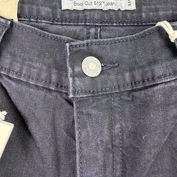 Levis Womens Black Denim Boot Cut 512 Jeans Mid Rise Stretch Sz10 Medium - Picture 4 of 15